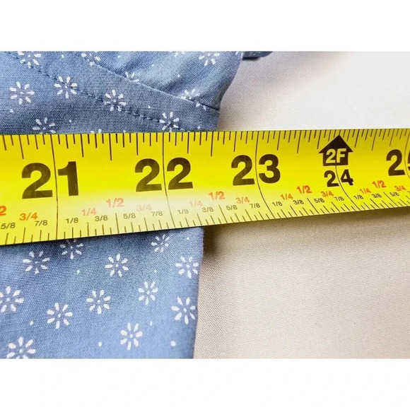 J. Crew Slim Stretch Size Large Men's Blue White Floral Button Down Long Sleeve - Picture 2 of 9